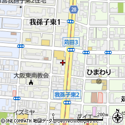 大阪厚生信用金庫我孫子支店周辺の地図