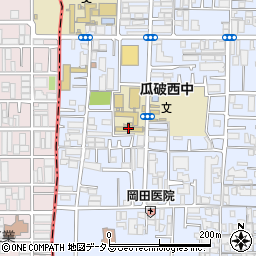 大阪市立瓜破西中学校周辺の地図