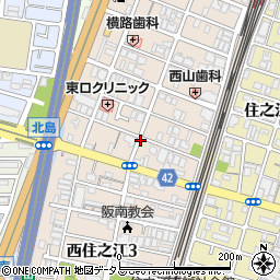 大阪府大阪市住之江区西住之江周辺の地図