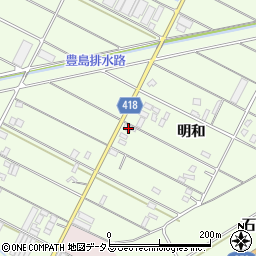 愛知県田原市西山町明和周辺の地図