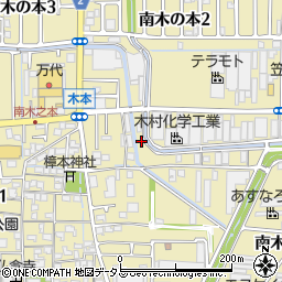 大阪府八尾市南木の本周辺の地図