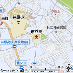 岡山県井原市立高等学校周辺の地図