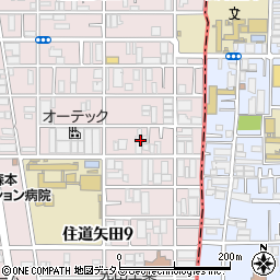 大阪府大阪市東住吉区住道矢田8丁目11周辺の地図