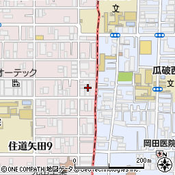 大阪府大阪市東住吉区住道矢田8丁目18周辺の地図