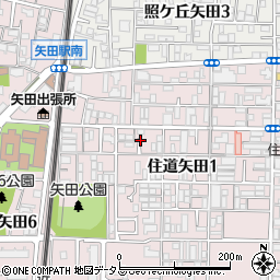 大阪府大阪市東住吉区住道矢田1丁目17周辺の地図