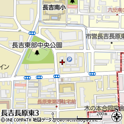 大阪市営長吉長原東住宅１３号館周辺の地図