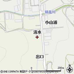 愛知県田原市越戸町清水周辺の地図
