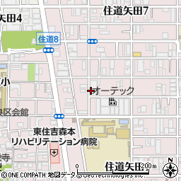 大阪府大阪市東住吉区住道矢田8丁目周辺の地図