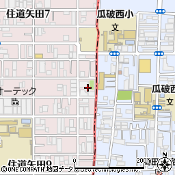 大阪府大阪市東住吉区住道矢田8丁目17周辺の地図