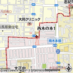 平野区　長吉東部連合町会周辺の地図