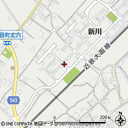 三重県名張市赤目町新川周辺の地図