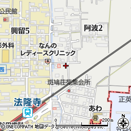 奈良県生駒郡斑鳩町阿波2丁目14-6周辺の地図