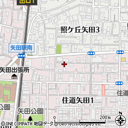 名鉄協商大阪住道矢田１丁目第２駐車場周辺の地図