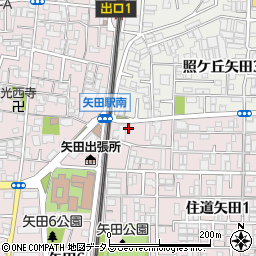 リパーク近鉄矢田駅南駐車場周辺の地図