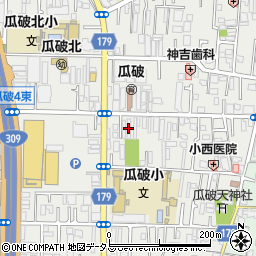 関西電力瓜破変電所周辺の地図