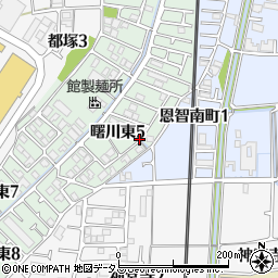 大阪府八尾市曙川東5丁目周辺の地図