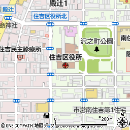 大阪市住吉区役所周辺の地図