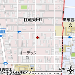 セブンイレブン大阪住道矢田８丁目店周辺の地図