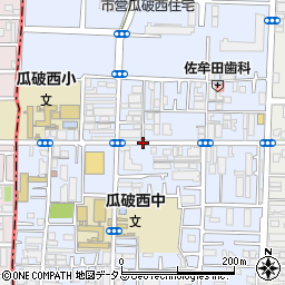 大阪府大阪市平野区瓜破西周辺の地図