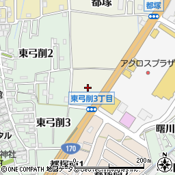大阪府八尾市東弓削周辺の地図