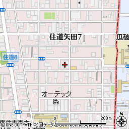 大阪府大阪市東住吉区住道矢田8丁目7周辺の地図