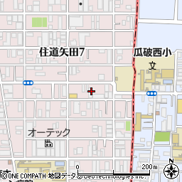 大阪府大阪市東住吉区住道矢田8丁目14周辺の地図