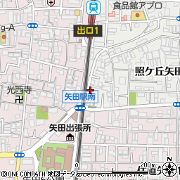 タイムズ矢田駅前駐車場周辺の地図