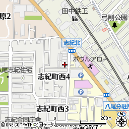 大阪府八尾市志紀町西4丁目周辺の地図