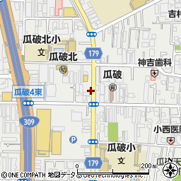 大阪府大阪市平野区瓜破周辺の地図