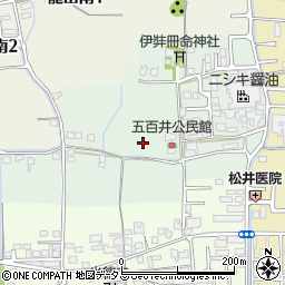 奈良県生駒郡斑鳩町五百井1丁目8周辺の地図