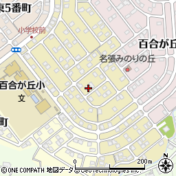 三重県名張市百合が丘東８番町周辺の地図