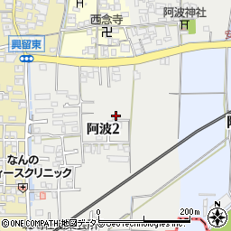 奈良県生駒郡斑鳩町阿波2丁目7-20周辺の地図