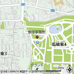 大阪市立瓜破霊園周辺の地図