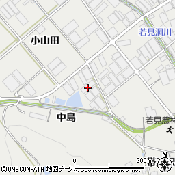 愛知県田原市若見町中島周辺の地図