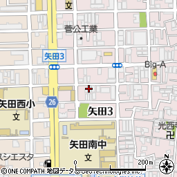 カギの１１０番東住吉周辺の地図