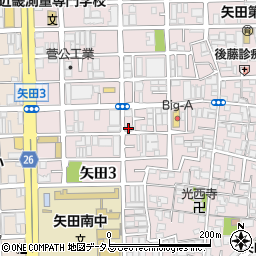 矢田中ひまわり会館周辺の地図
