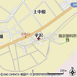 愛知県田原市亀山町平沢周辺の地図
