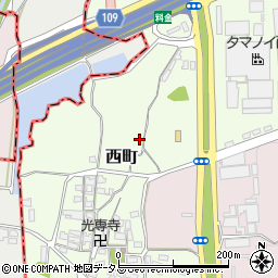 奈良県大和郡山市西町周辺の地図