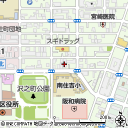 大阪府大阪市住吉区南住吉3丁目14周辺の地図