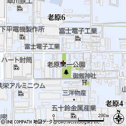 老原第１公園トイレ周辺の地図