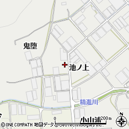 愛知県田原市若見町池ノ上周辺の地図