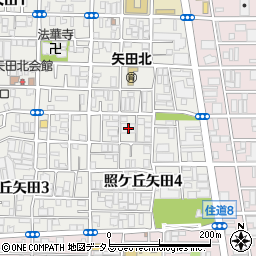 大阪府大阪市東住吉区照ケ丘矢田4丁目3周辺の地図