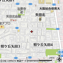 大阪府大阪市東住吉区照ケ丘矢田4丁目1周辺の地図