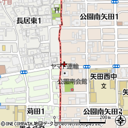 東住吉公園南矢田郵便局周辺の地図