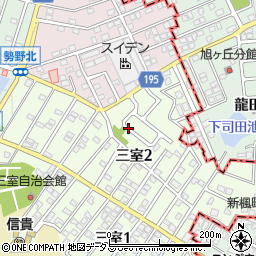 奈良県生駒郡三郷町三室2丁目周辺の地図