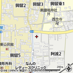 奈良県生駒郡斑鳩町阿波2丁目1周辺の地図