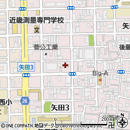 ファミリーマート東住吉矢田店周辺の地図
