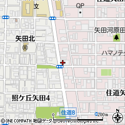 ワークマン東住吉住道矢田店駐車場周辺の地図