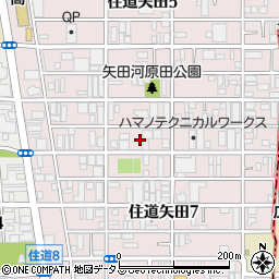 大阪府大阪市東住吉区住道矢田6丁目10周辺の地図
