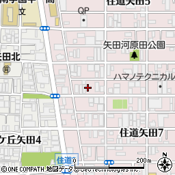 大阪府大阪市東住吉区住道矢田6丁目3周辺の地図
